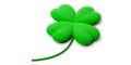 St Patrick`s Day symbol. Green four leaf clover isolated on white background. 3d illustration Royalty Free Stock Photo