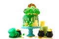St Patrick`s Day theme lollipop candy land drip cake.