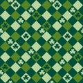 St Patrick`s day themed green seamless pattern