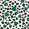 St Patrick`s day themed leopard print pattern