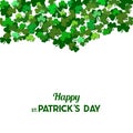 St Patrick`s Day Vector background with shamrock. Lucky spring s Royalty Free Stock Photo