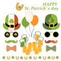 St. Patrick`s day vector decoration and photo booth props