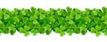 St. Patrick`s day vector horizontal seamless background with shamrock.