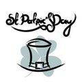 St Patrick`s day vector lettering with hat