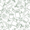 St Patrick`s Day vector pattern. Sketch illustration