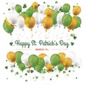St. Patrick\'s Day White Cover Balloons Shamrocks