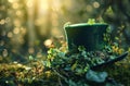 st patrick's daygreen hat with clovers Royalty Free Stock Photo