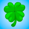 St. Patrick`s Holidays Four Leaf Clover. Lucky Symbol and Irish Mascot for St. Patrick`s Holidays. Vector Illustration. Royalty Free Stock Photo