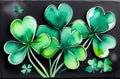 St. Patrick's Day symphony on a dark background. Generative AI Royalty Free Stock Photo