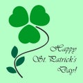 St Patricks card with shamrock and text