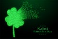 St patricks clover sparkling leaf background design