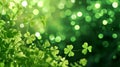 St. Patricks Day abstract green background decorate. AI Generative