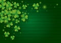 St Patricks day background design of clover leaves