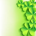 St. Patricks day background with green leaf clover Royalty Free Stock Photo