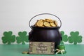 St. patricks day caldron with gold Royalty Free Stock Photo