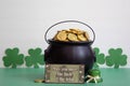 St. patricks day caldron with gold