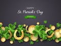 St. Patricks Day greeting holiday design. Royalty Free Stock Photo