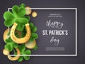 St. Patricks Day greeting holiday design. Royalty Free Stock Photo