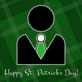 St Patricks Day card - figure, suit and green bow