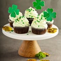 St Patricks day chocolate mint cupcakes