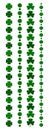 St Patricks day clover leaf border line, set of green shamrock dividers, vertical decorative vector elements Royalty Free Stock Photo