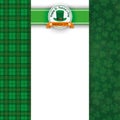 St Patricks Day Cloverleafs Tartan Oblong Banner Emblem
