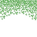 St Patricks Day curved top border of shamrocks over white Royalty Free Stock Photo