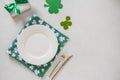 St Patricks day empty table setting Royalty Free Stock Photo