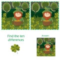 St. Patricks Day - find ten differences visual puzzle Royalty Free Stock Photo