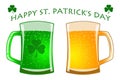 St Patricks Day Glasses of Green and Draft Beer