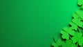 St. Patricks day, green holiday background with shamrock leaves, empty space for text Royalty Free Stock Photo