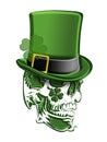 St Patricks Day Green Skull Leprechaun Hat