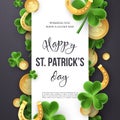 St. Patricks Day greeting holiday design. Royalty Free Stock Photo