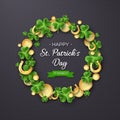 St. Patricks Day greeting holiday design. Royalty Free Stock Photo