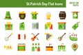 St.Patricks Day icon set. Flat icon base on 64 pixel with pixel perfect design Royalty Free Stock Photo