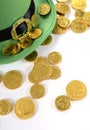 St Patricks Day leprechaun hat with gold chocolate coins