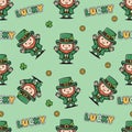 St. Patricks Day Leprechaun Pattern - A Whimsical Celebration of Luck Royalty Free Stock Photo