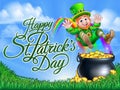 St Patricks Day Leprechaun Pot of Gold End Rainbow Royalty Free Stock Photo