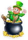 St Patricks Day Leprechaun and Pot of Gold Royalty Free Stock Photo