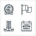 st patricks day line icons. linear set. quality vector line set such as calendar, leprechaun shoe, ireland