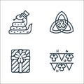 st patricks day line icons. linear set. quality vector line set such as garland, gift, triquetra