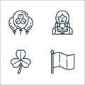 st patricks day line icons. linear set. quality vector line set such as ireland, shamrock, woman