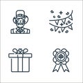 st patricks day line icons. linear set. quality vector line set such as saint patricks day, gift box, garland