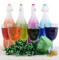 St Patricks Day party rainbow color drinks
