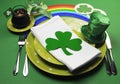 St Patricks Day party table setting - horizontal Royalty Free Stock Photo