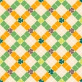 St. Patricks Day Seamless Pattern Colorful Argyle