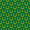 St. Patricks Day seamless pattern. Green Saint Patricks Day backdrop. Vector background for textile, fabric, wallpaper Royalty Free Stock Photo