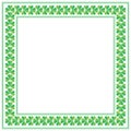 St Patricks Day square frame with shamrock on white background