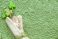 St. Patricks Day Table Place Setting with Silverware fork, spoon and napkin