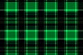 St. Patricks day tartan plaid. Scottish pattern in green and black cage